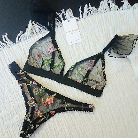 floral mesh bralette