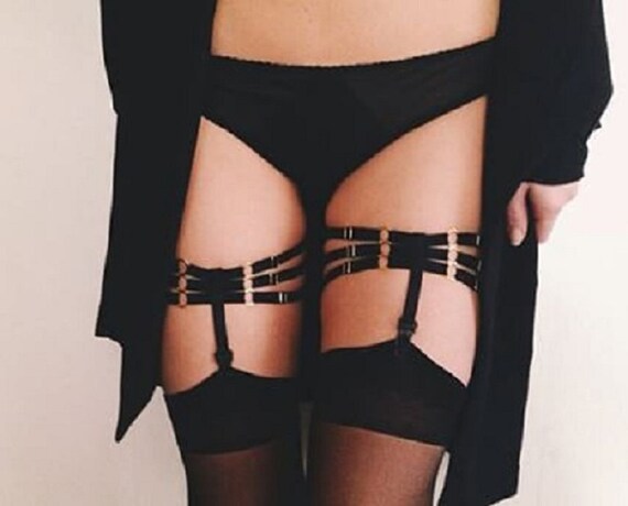 Thigh Garter Leg Garter Stockings Black Garter Harness Leg Etsy