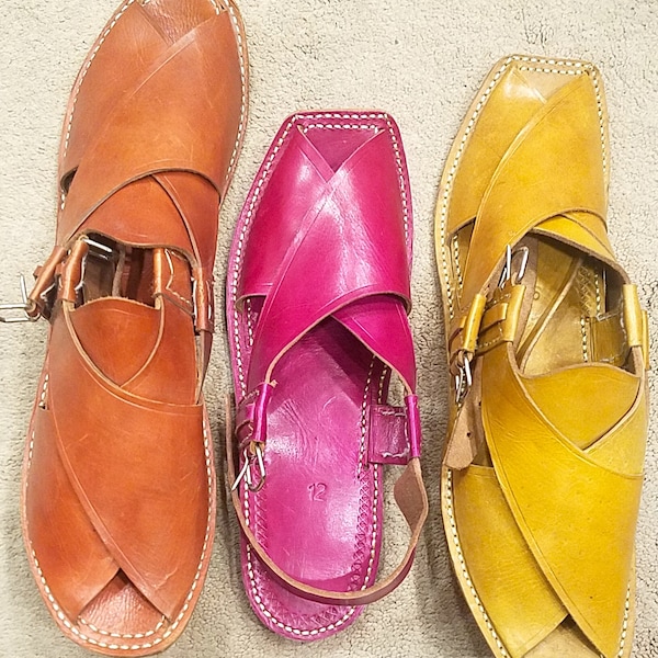 Leather sandals | Pathani sandals | Peshawari sandals | UNISEX Men & Womens flat sandals | Ethnic shoes sandals | Mens Jutti | Indian Jutti