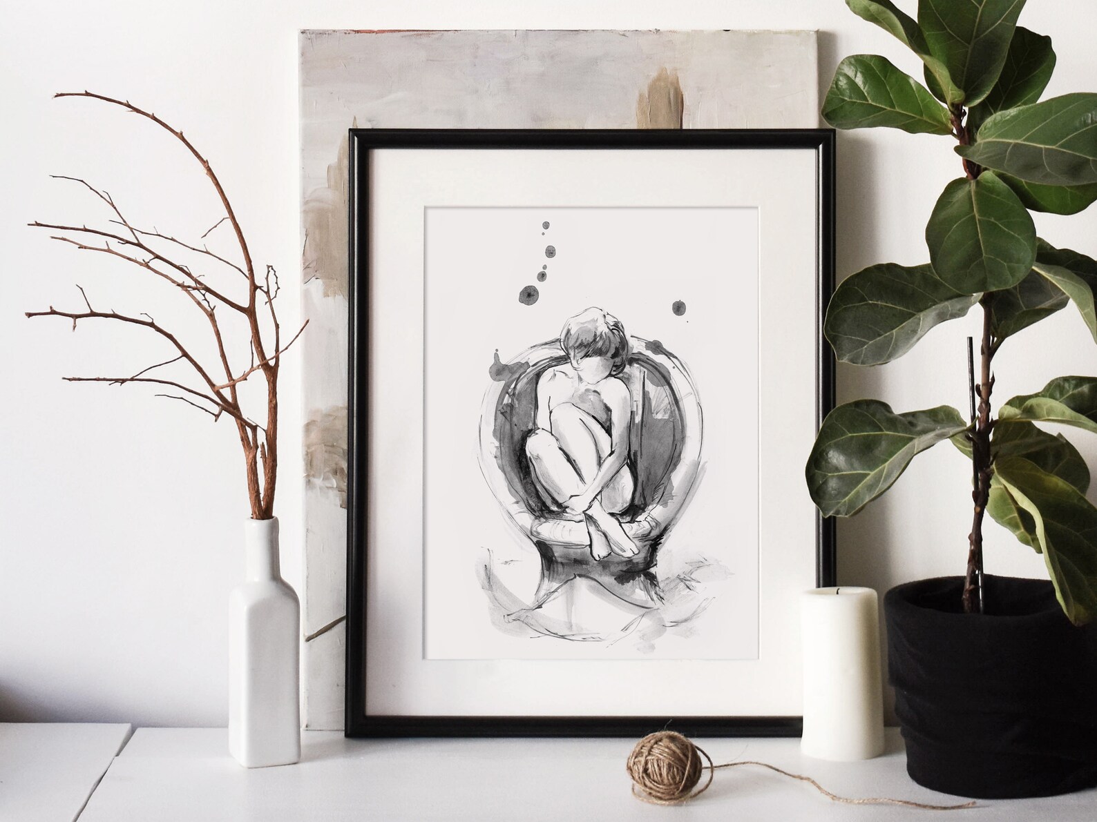 female-figure-art-nude-art-print-woman-line-art-etsy