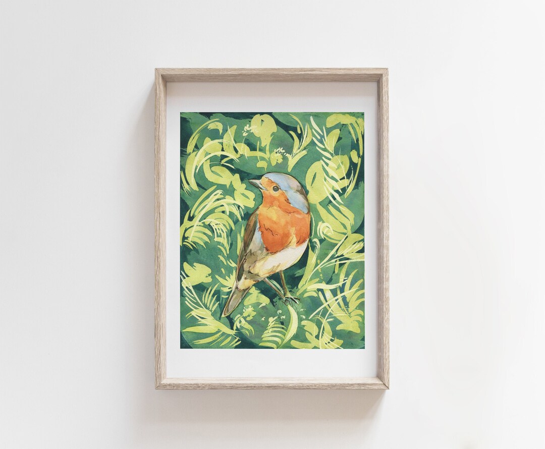 Red Robin Art Print. Watercolor Bird Painting for Bird Lovers. - Etsy