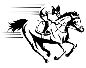 horse race svg jockey racing silhouette vector items