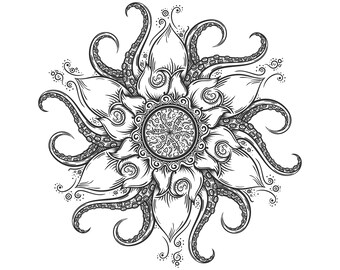 Download Mandala Octopus Svg For Silhouette - Layered SVG Cut File ...