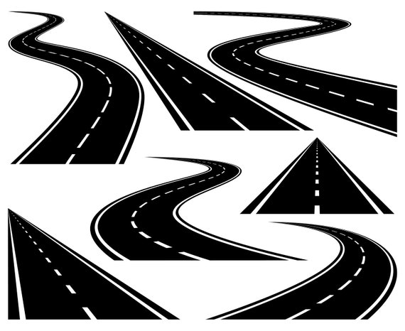 Download Highway Road Bending Curved Asphalt road | Etsy