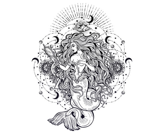 Mermaid Mandala Zentangle | Etsy