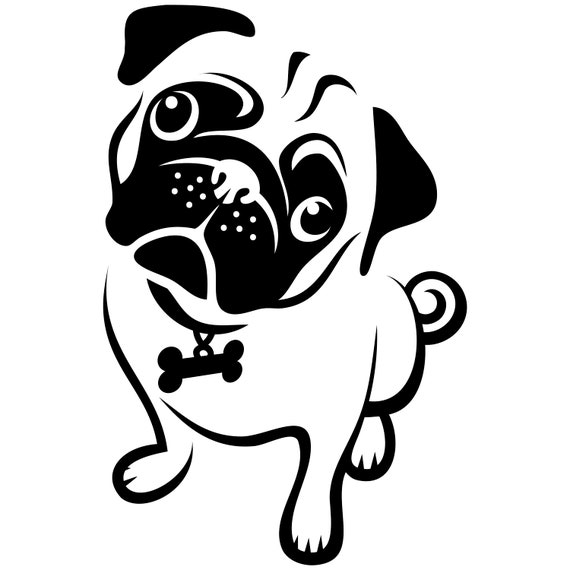 Download Pug SVG Pug silhouette Silhouette Pug clipart Dog SVG Pug ...