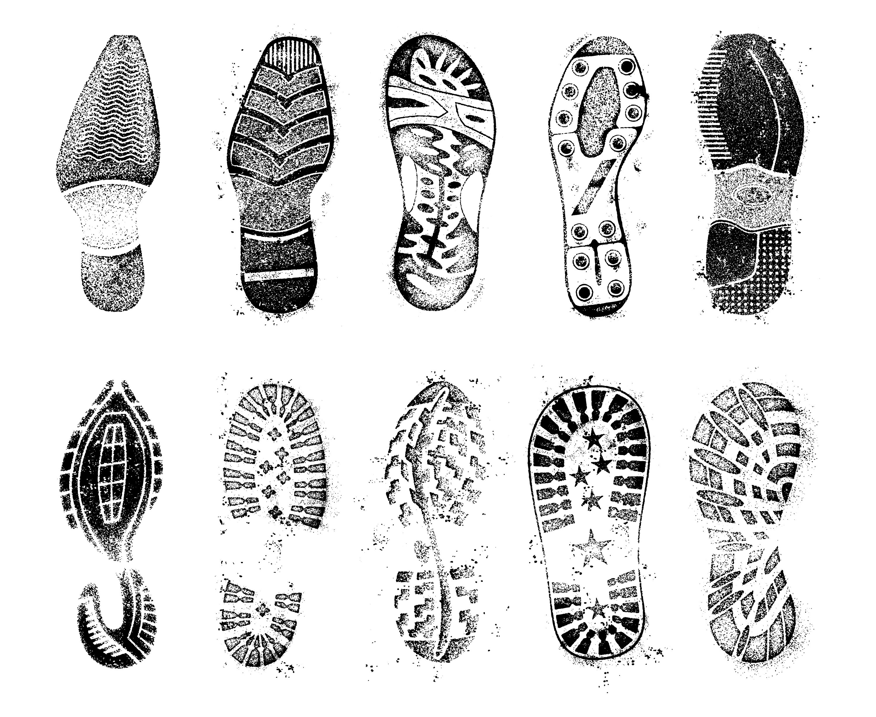 Shoe print Footprint Shoe tracks Grunge Distressed | Etsy