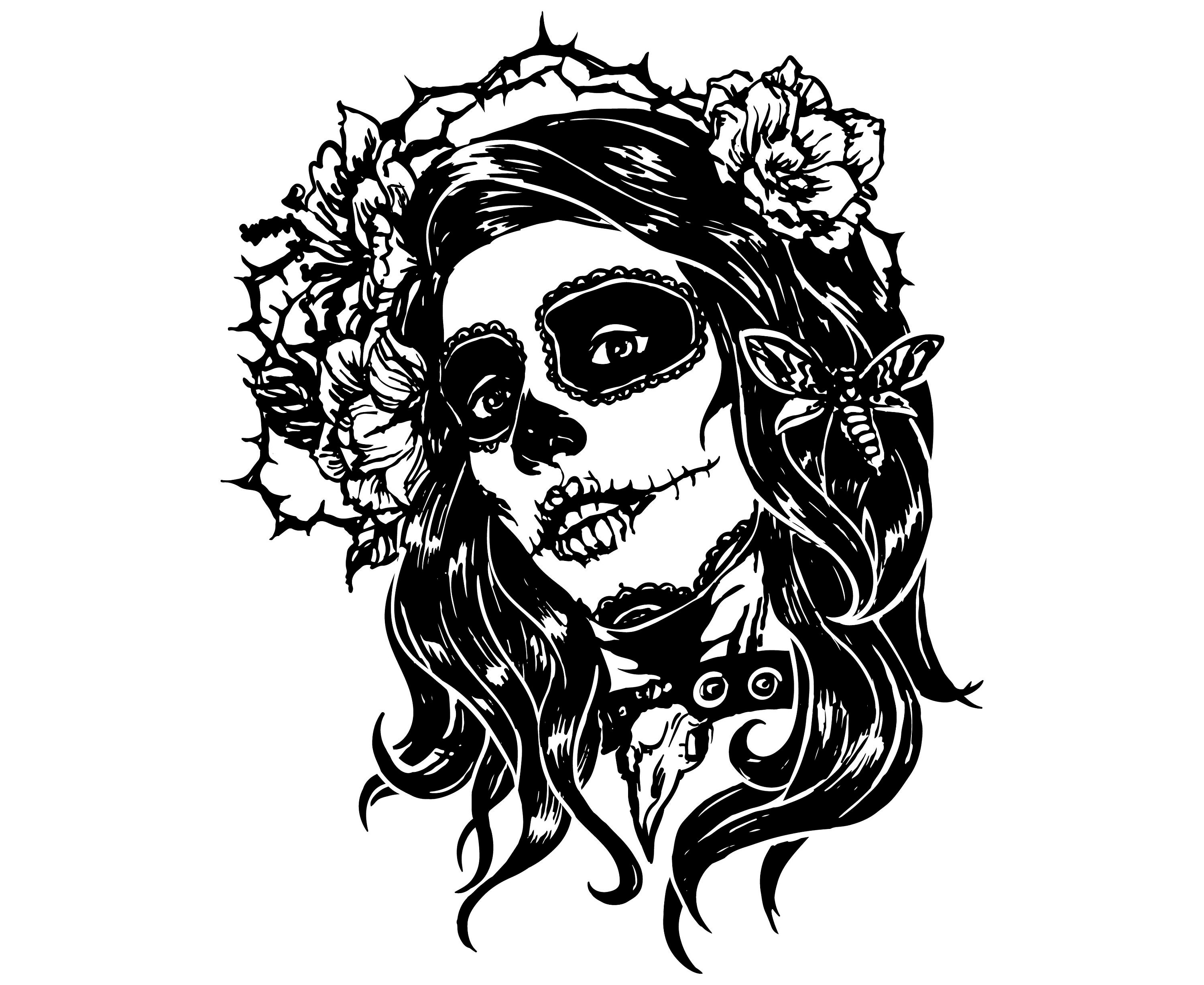 Download Day of the dead Sugar skull girl Sugar skull Halloween | Etsy