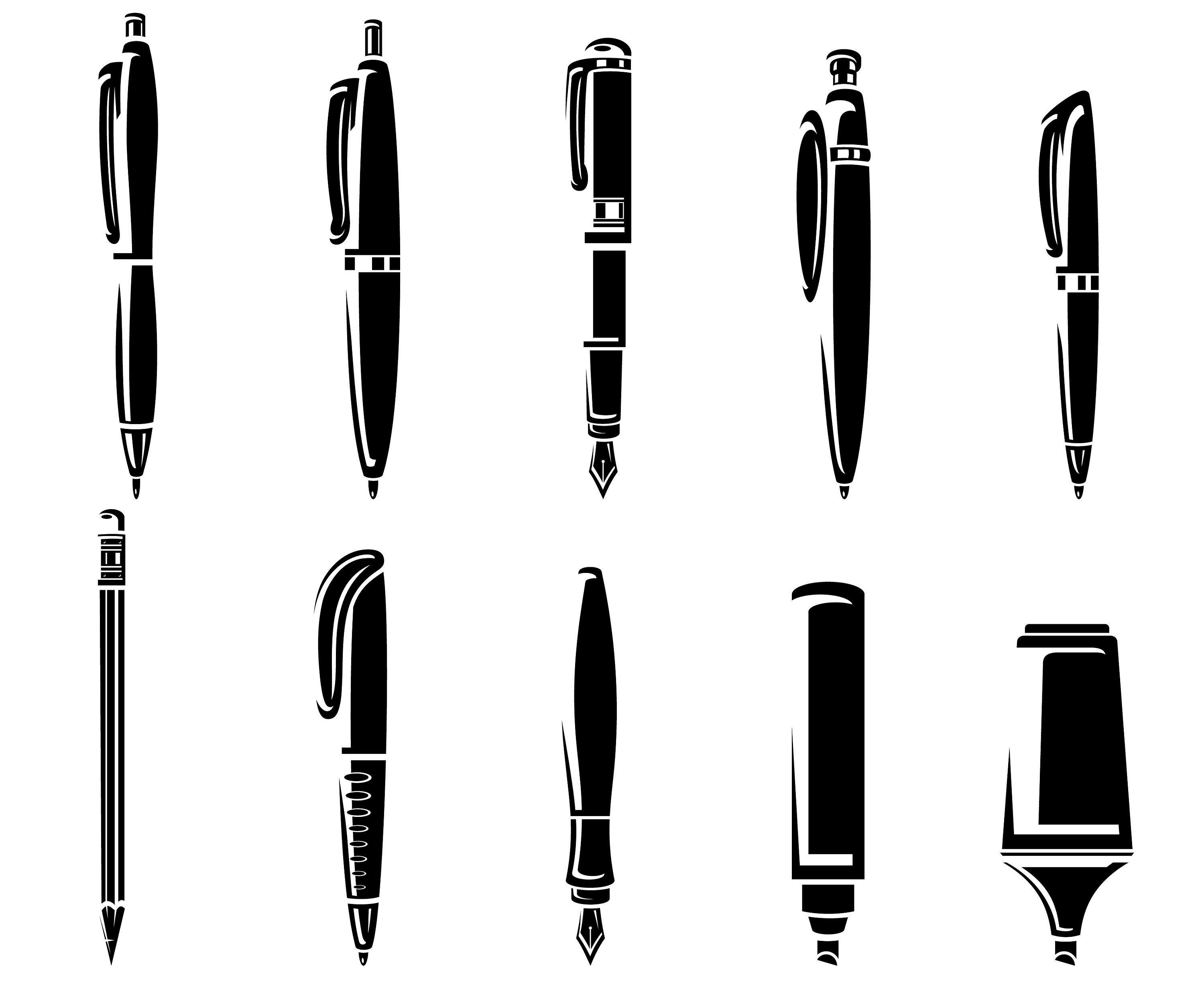pen svg silhouette pen silhouette pen vector pen clipart etsy