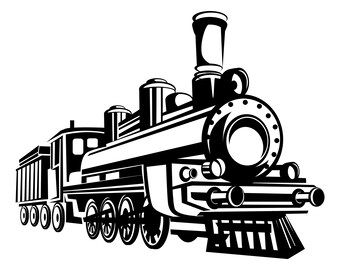 Steam train, Train, Vintage train, Retro train, Steam, Locomotive, Silhouette,SVG,Graphics,Illustration,Vector,Logo,Digital,Clipart