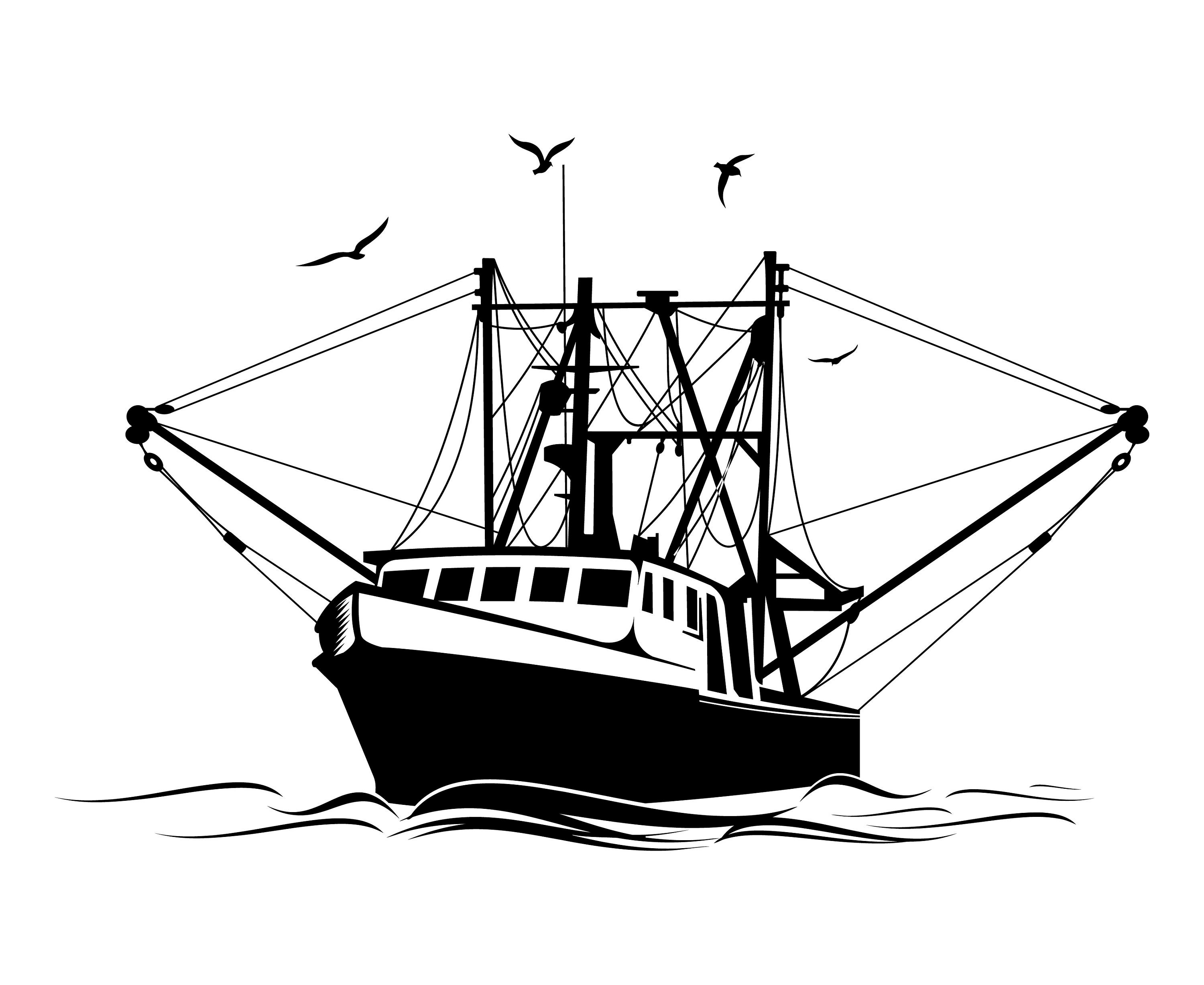 Download Fish Fishing Boat Silhouette Svg