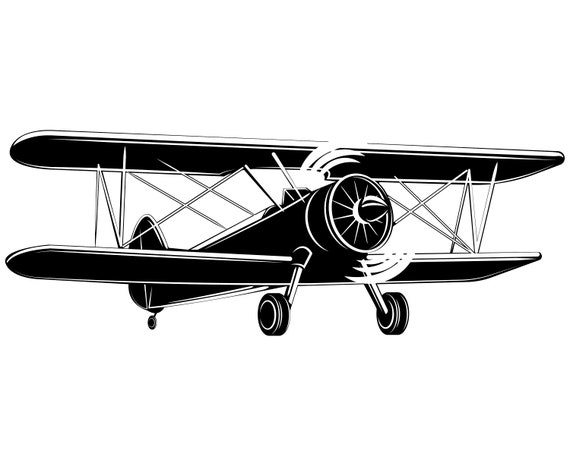Download Plane SVG Airplane SVG Biplane svg Plane silhouette | Etsy