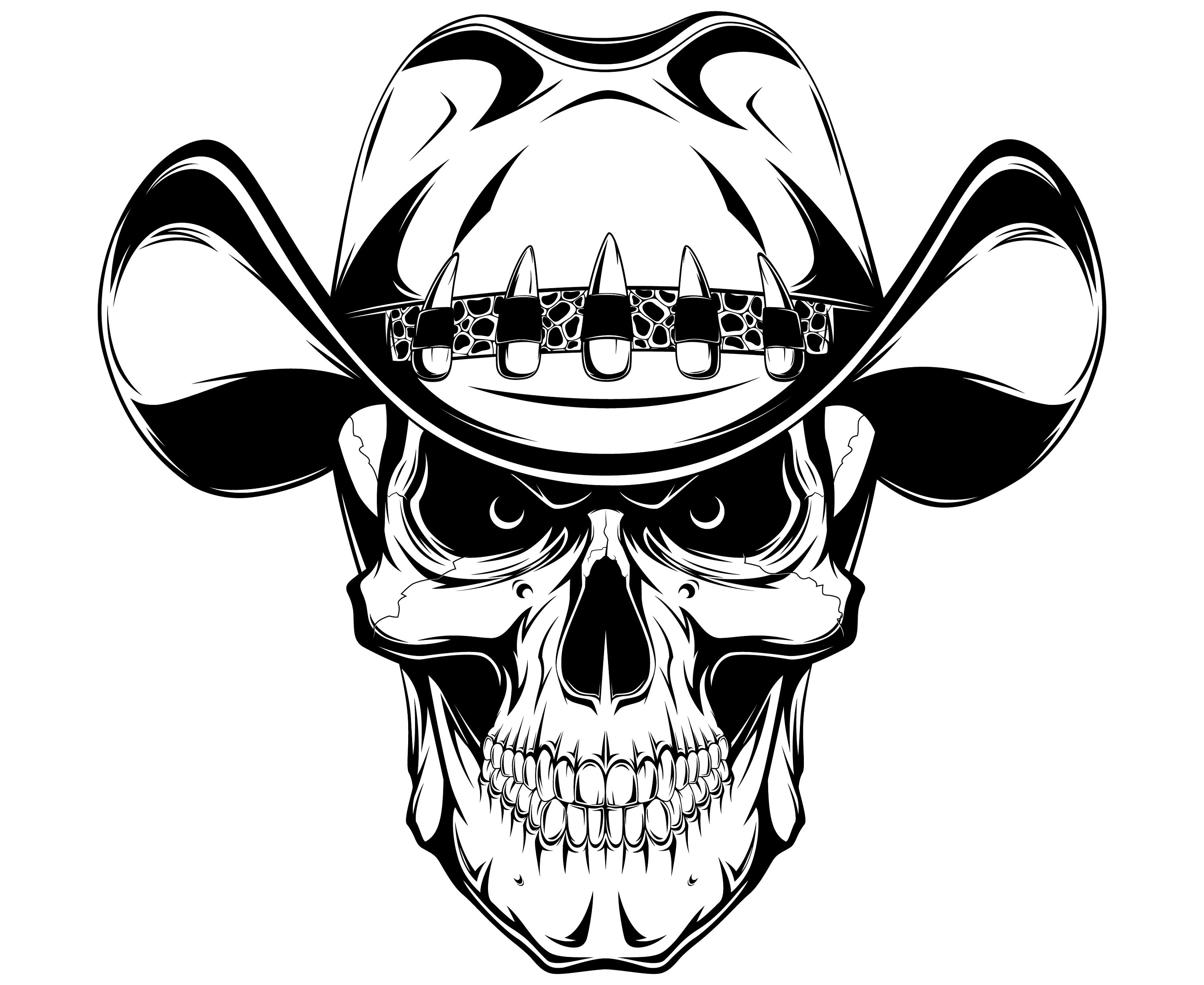 Cowboy Skull Svg File Cowboy Skull Svg Design Clipart Skull Svg File ...