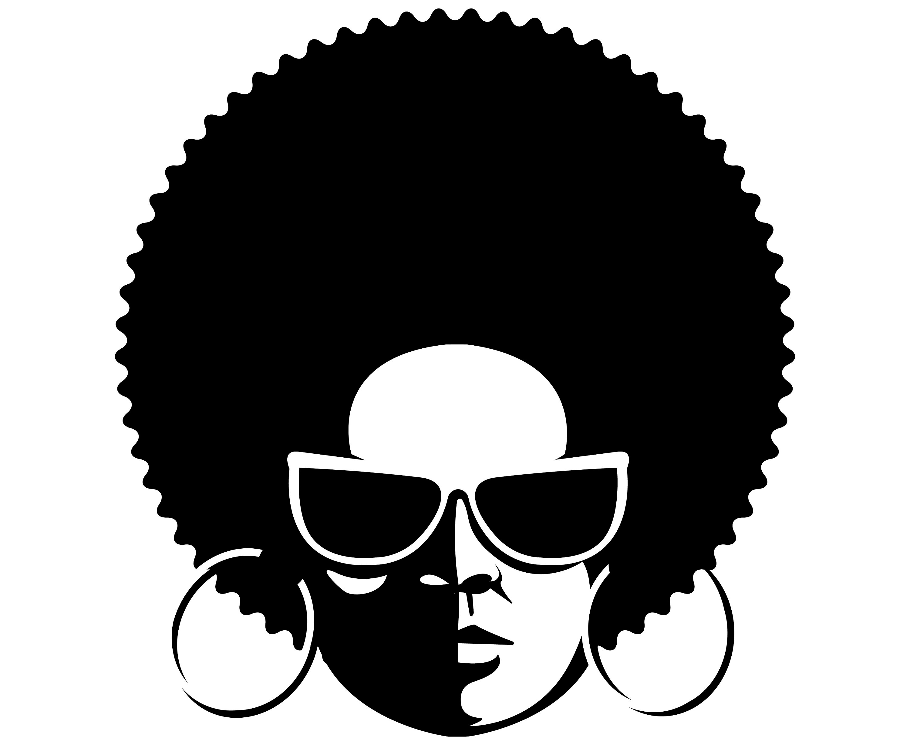 Afro Black Woman Clip Art SVG