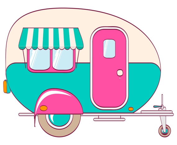 Download Camper Cute Cartoon Vintage Retro Hand drawn | Etsy