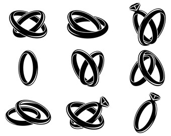 Wedding rings, Diamond rings, Ring, Rings, Wedding, Engagement, Silhouette,SVG,Graphics,Illustration,Vector,Logo,Digital,Clipart