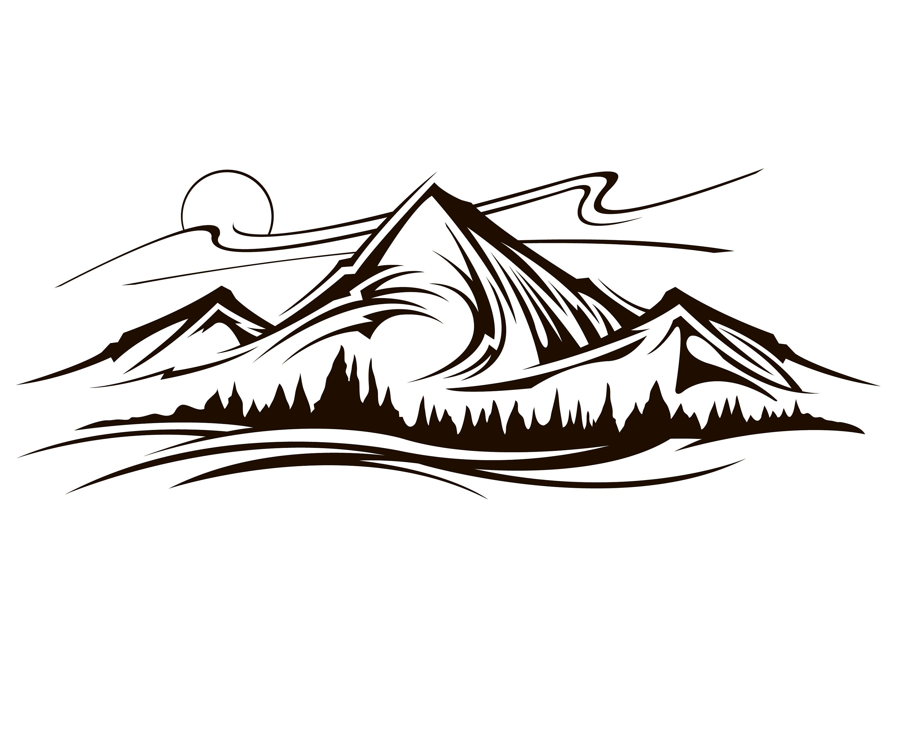 Free Free 288 Silhouette Mountain Scene Svg SVG PNG EPS DXF File