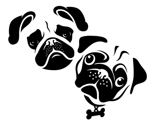 Download Pug SVG Pug silhouette Silhouette Pug clipart Dog SVG Pug ...