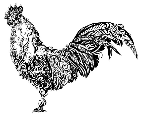 Download Rooster Mandala Zentangle Animal | Etsy