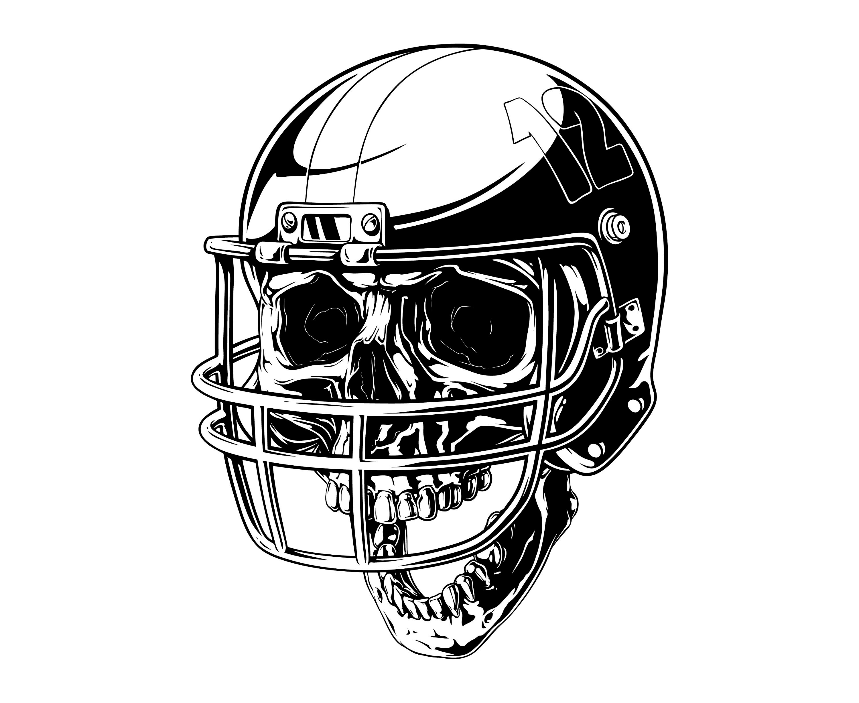 Skull football Skull Football Helmet Etsy