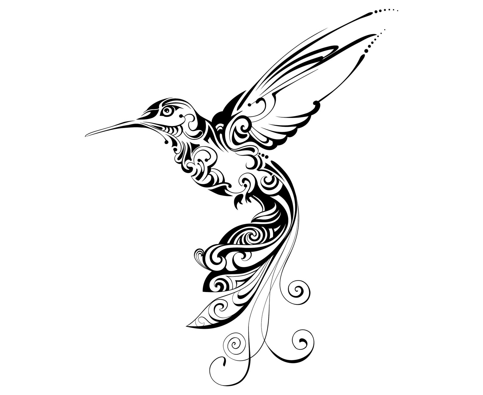 Colibri Mandala Zentangle Animal tatouage Silhouette | Etsy