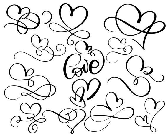Download Love Valentine's day Valentine Hearts Doodle Hand | Etsy