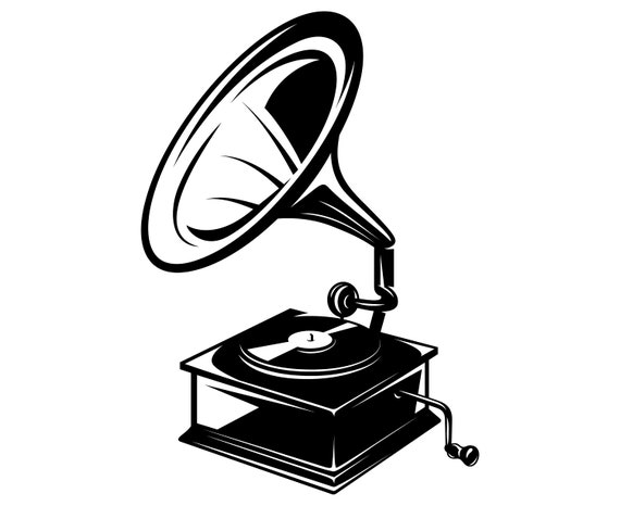 Download Grammophon Silhouette SVG Grafik Illustration Vektor | Etsy