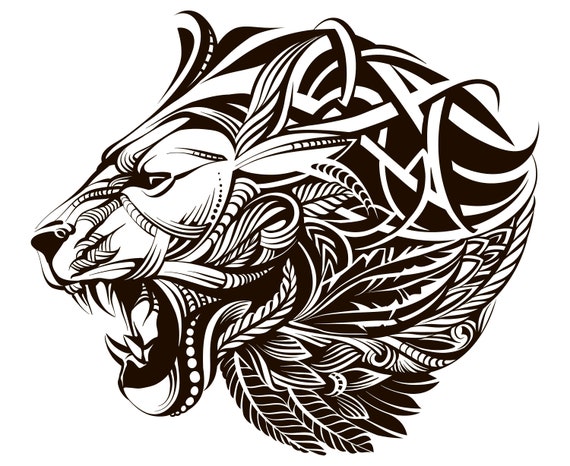 Download Lion head Lion Mandala Zentangle Animal | Etsy