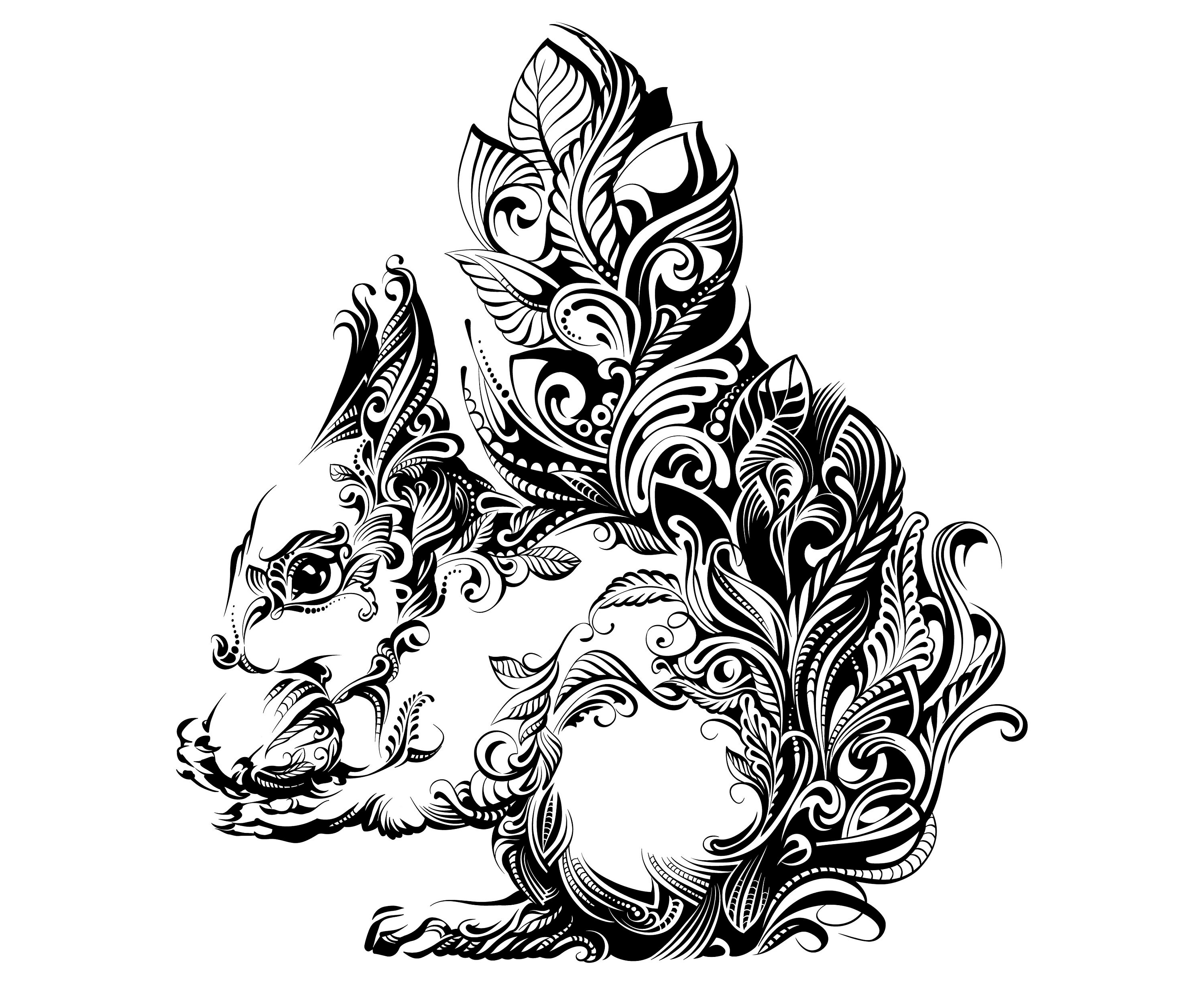 Squirrel Mandala Zentangle Animal | Etsy