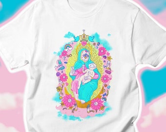 Mother Data, the Virgin Furby of 2050 T-shirt by Zubieta. Organic cotton DTG