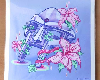MF DOOM アートプリント ポップアートスタイルイラスト (A4サイズ