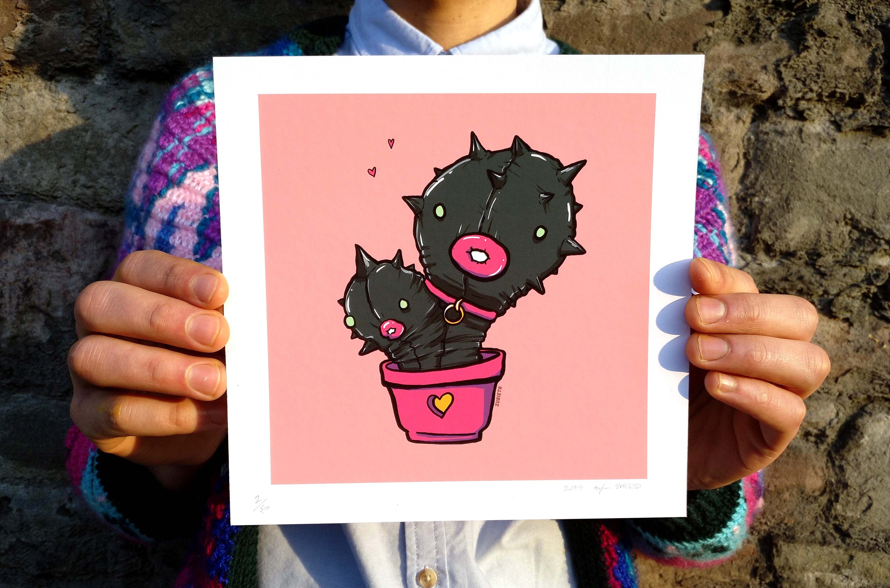 Cactus Gimp, A Love BDSM Fetish Illustration, Gicle Art Print by Zubieta -  Etsy