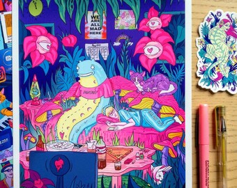 Alice in Lockdown Kunstdruck: Pop Surreal Jungles