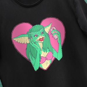 Greta the Gremlin t-shirt inspired, horror girl tribute for 80s and 90s movies lovers