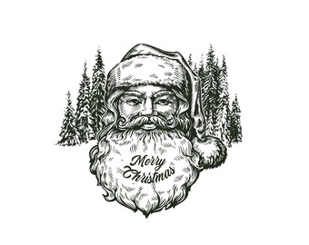 Vintage Santa SVG: Christmas Santa PNG, Cricut, Silhouette (Digital Download)