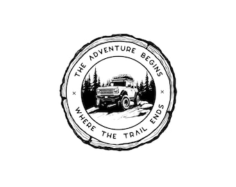 Off-Road Bronco Adventure Badge: 4x4 Vehicle Clip Art (SVG PNG PDF)