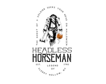 Headless Horseman SVG: Legend of Sleepy Hollow, Halloween Decor (Digital Download)
