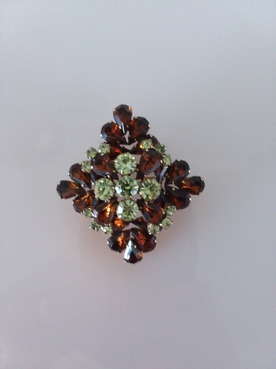 1950s Rhinestone Brooch for an Autumn or for Autum