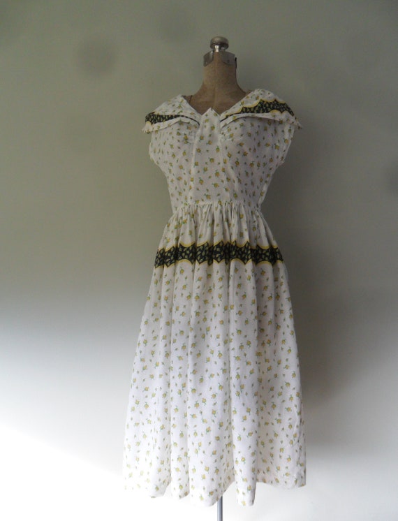 Darling 1950s Novelty Print Cotton Summer Dress |… - image 2