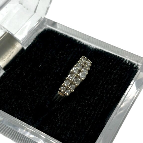14k White Gold Diamond Channel Ring Size 5 - image 4