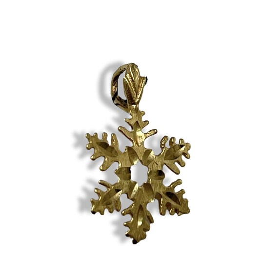 14k Gold Snowflake Pendant Charm - image 2