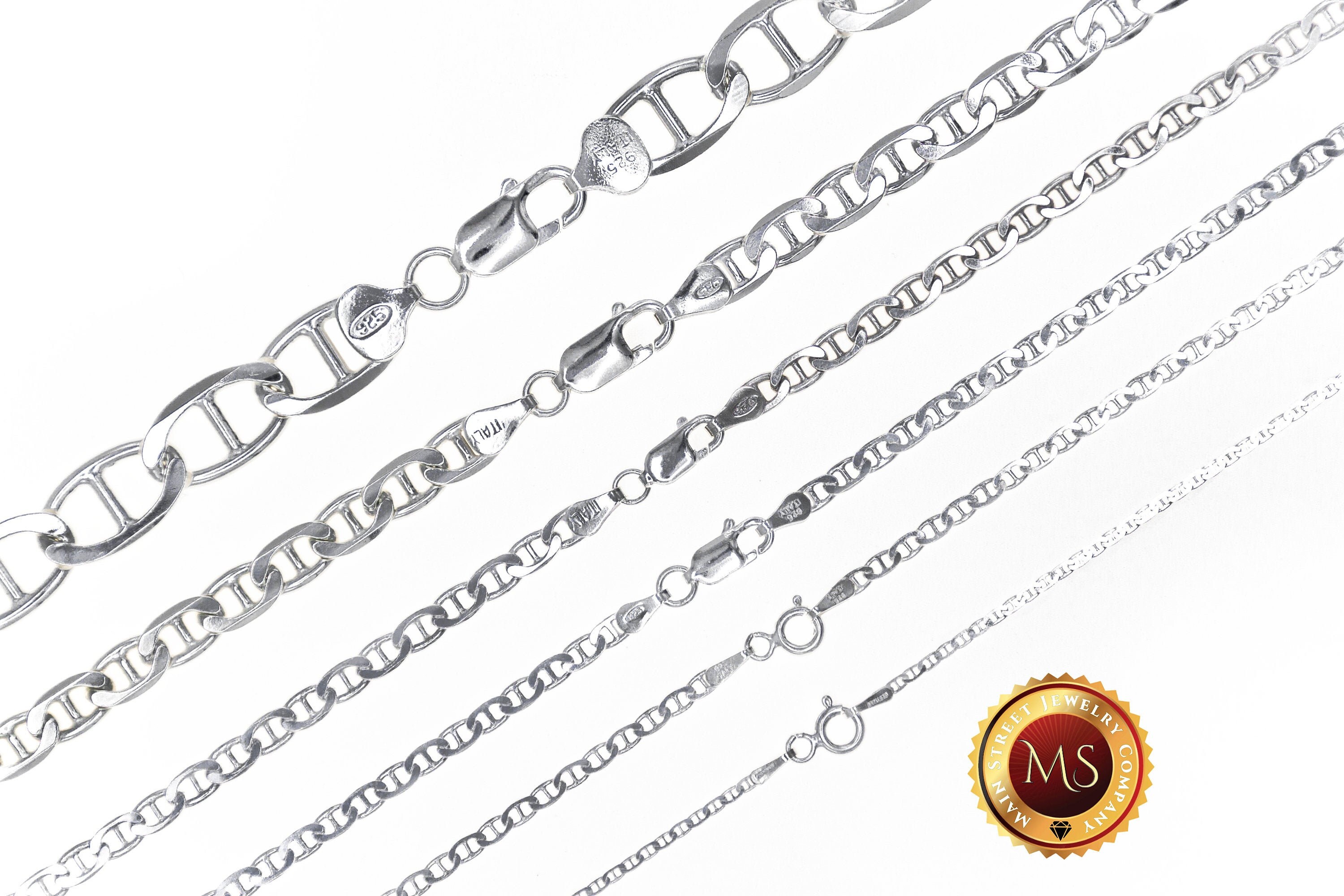 ITALY 925 SOLID Sterling Silver MARINER Chain Necklace or Bracelet 7&…