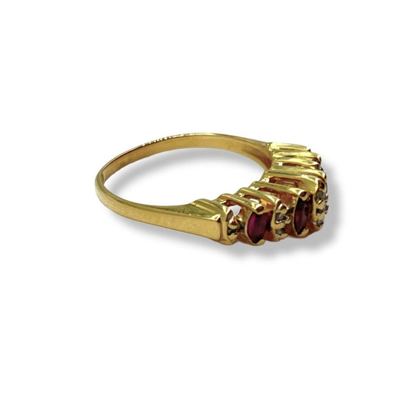 14K Gold Pink Topaz and Diamond Ring (SIZE 6) - image 3