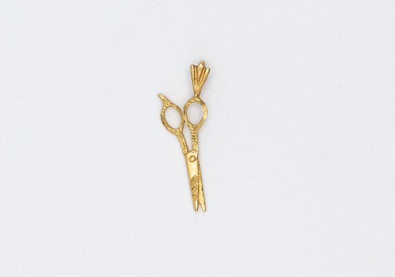 14k Gold Scissors Pendant Charm 0.7 Grams