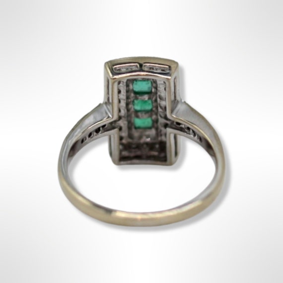 Vintage 14K White Gold Effy Bita Emerald Diamond … - image 6