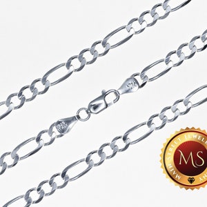5mm Italy Solid 925 Sterling Silver Figaro Chain Necklace Bracelet 7"- 32"