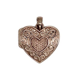 10K Rose Gold Heart Locket &quot;Love&quot; Pendant / Charm
