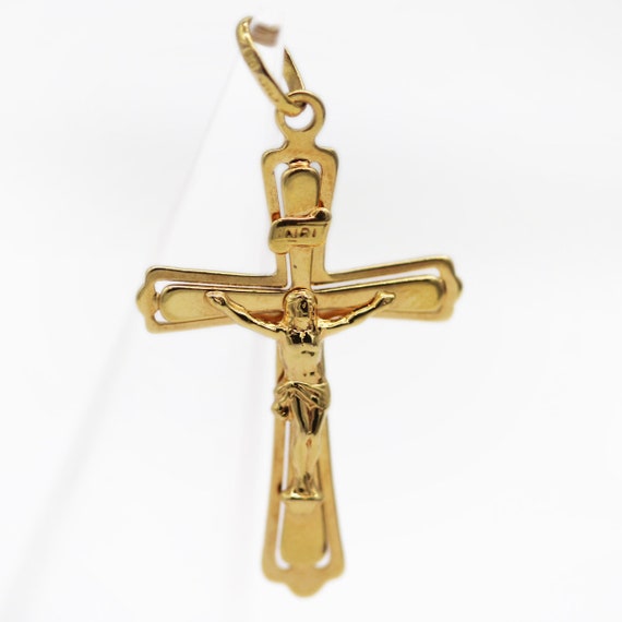 14k Gold Crucifix Pendant - image 4