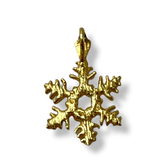 14k Gold Snowflake Pendant Charm - image 5