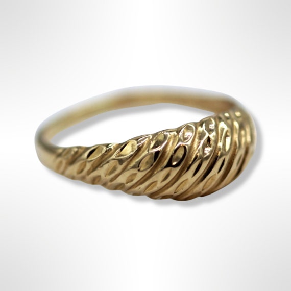 14K Gold Dome Shrimp Ring (Size 7.5 ) - image 3